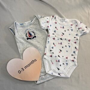 Portfolio - 0-6M - Nautical Themed Short Sleeve One Pieces Set